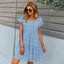 Women Ruffle Loose Short Dress Summer Chiffon Dress - Blue / L - Dresses