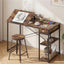 Artiss Computer Desk Drafting Drawing Table Tiltable Top Rustic Brown 108cm