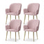 Artiss Dining Chairs Set of 4 Velvet Armchair Pink