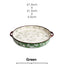 ceramic serving plate, double handled baking dish, pizza pan, cherry blossom pattern, underglaze color, home kitchenware, oven safe dish, baking tray, serving platter, Australian kitchen - Green - Size 10.8inch