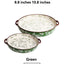 ceramic serving plate, double handled baking dish, pizza pan, cherry blossom pattern, underglaze color, home kitchenware, oven safe dish, baking tray, serving platter, Australian kitchen - Green - Size SET