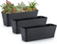 Flower pots - Balcony plant pot/flower pot - Railing/fence - Garden - rectangle - flower boxes - 3 pieces rectangular plant pots of 30 cm - rectangular plastic planters - balcony planters for planting succulents