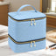 BLUE Double‑layer woven storage, scientifically organized with large capacity—Professional Nail Tool Carry‑on Bag, keeping tools perfectly ordered.