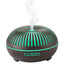 550ML Wood-Grain Aroma Diffuser and Humidifier with Bluetooth Speaker, 7-Color LED Night Light, Remote Control, Timer, and Auto Shut-Off – Dark Wood