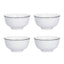 4PCS 6in Soup Bowl White Ceramic Noodle Bowl Eco Friendly Rice Bowl for Kitchen Restaurant
