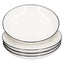 4Pcs Ceramic Dinner Plates Set Black Line Tableware 8 Inch Round Plate for Salads Steak Plate