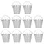 10PCS Flower Pot Mini Succulent Plant Pot Small Metal Bucket for Indoor Outdoor DecorSilver 4x5.5x6cm