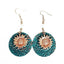 Retro Boho Turquoise Flower Earrings Hook Moonstone Dangle Drop Sapphire Women - 1236