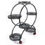 6 Pot Plant Stand with Wheels 4 Tier Rolling Plant Shelf Flower Display Rack Black