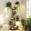 8 Tier Tree-Shaped Plant Stand Indoor Tall Plant Shelf Display Rack with Optional LED Grow Lights Metal MDF Flower Pot Holder