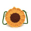 Yellow Handmade Crochet Sunflower Crossbody Bag – Cute Floral Knitted Button Bucket Purse for Women & Girls