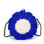 Dark Blue Handmade Crochet Sunflower Crossbody Bag – Cute Floral Knitted Button Bucket Purse for Women & Girls