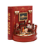 DIY Book Nook Kit Book Theater 3D Wooden Puzzle Miniature Dollhouse Bookshelf Insert with LED Light, 222 Pieces Bookend Decor for Adults Teens, Creative Gift for Book Lovers