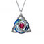 Jul Celtic Knot Heart Shaped Birthstone Necklace for Women - 12 Birth Month Colours Zircon Pendant and Hypoallergenic Stainless Steel Chain with Gift Box