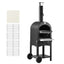 Outdoor Pizza Oven, 12" Pellet Fire Ovens, 2-Layer Pizza Oven Wood Fired, Wood Burning Outdoor Pizza-Oven with 2 Removable Wheels, 1000℉ Max Temperature Fired Pizza-Maker Ovens for Barbecue
