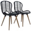 Dining Chairs in Black Natural Rattan - Set of 2