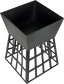 Black Square Fire Pit - Outdoor Heater, BBQ Grill & Tabletop Firepit