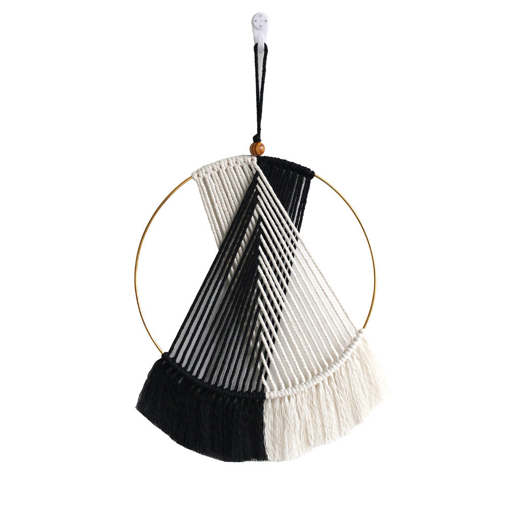 Bohemian Circle Tassel Wall Hanging - Black / 42x25cm - Wall Hangings