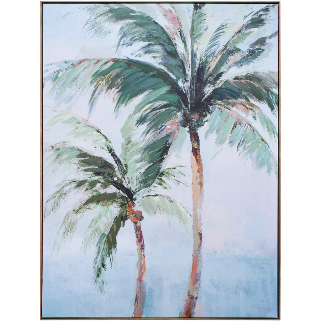 Framed Canvas Palm Pair