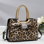 Embellished Versatile Leopard-print Womens Bag - Khaki / 29X12X21CM - Bags Backpacks & Luggage