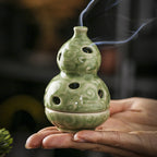 Celadon Gourd Incense Coil Burner Ornaments - Porcelain Gourd Incense Burner - Incense Burners