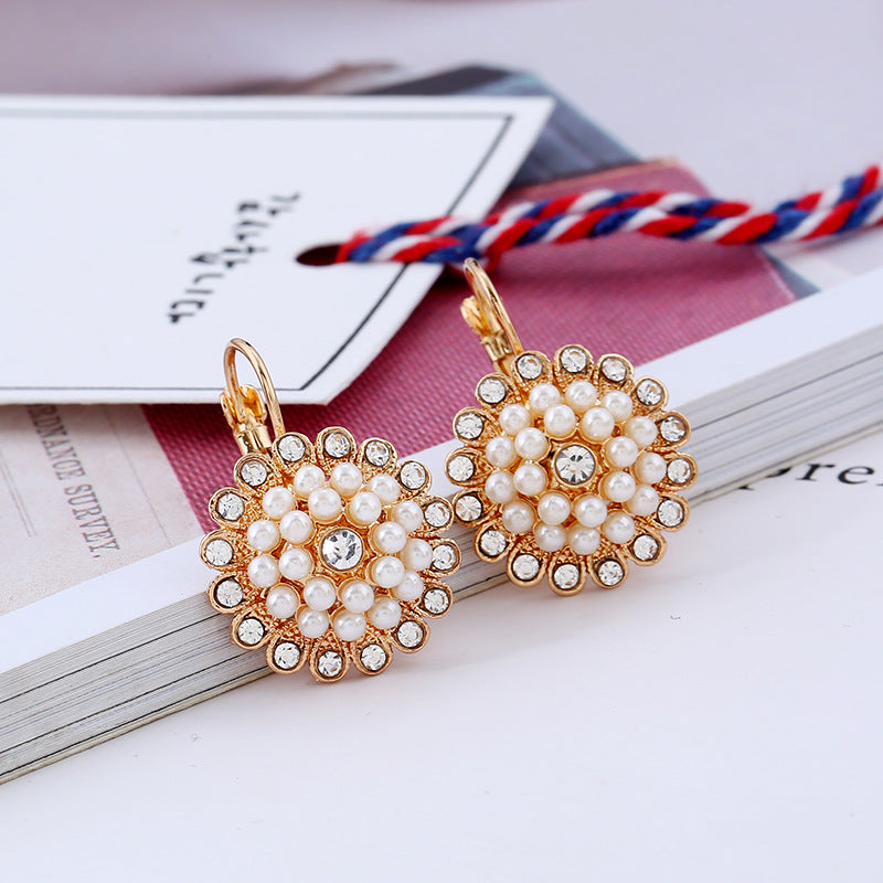 Bohemian Sun Flower Earrings - Gold - Earrings