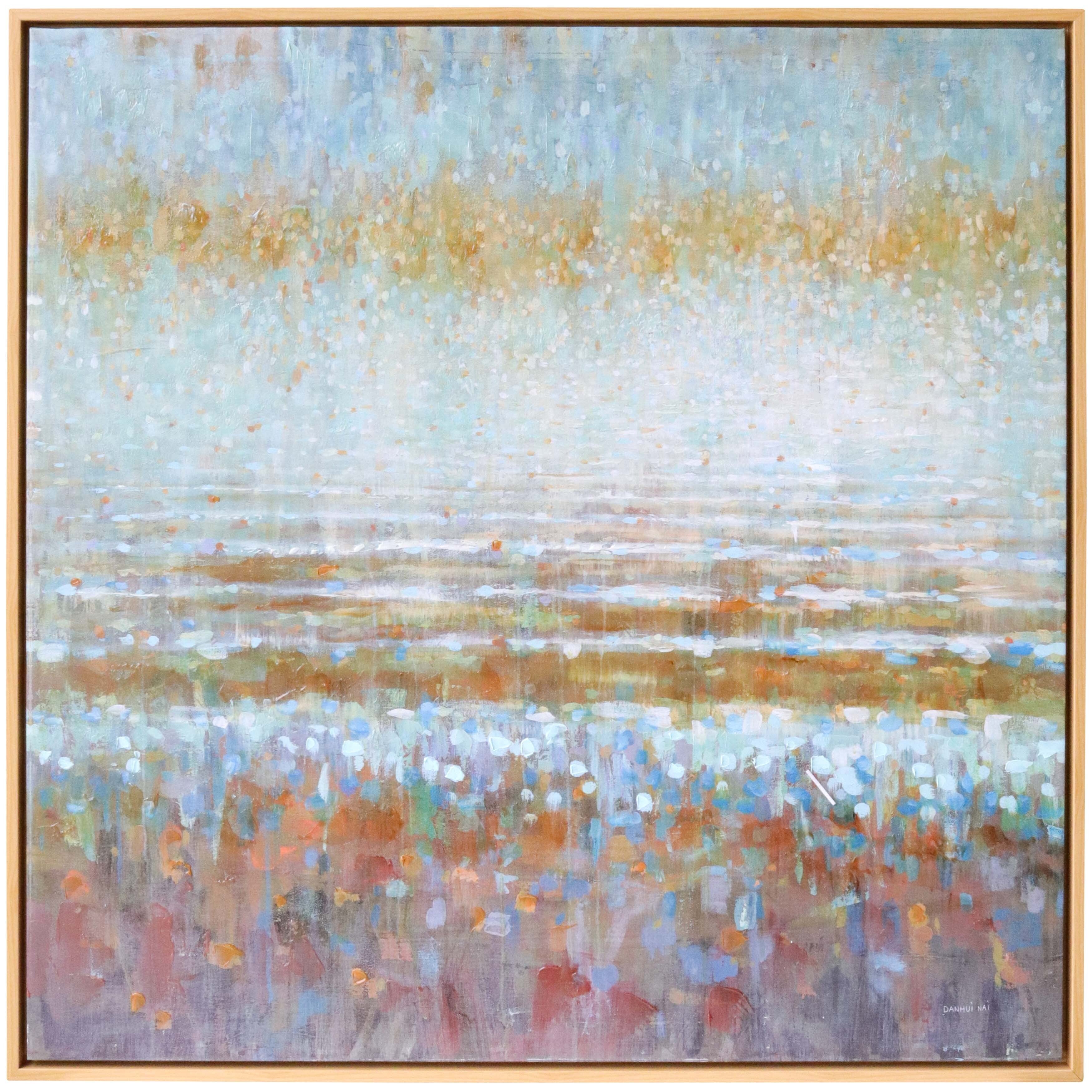 Framed Canvas Rain Mustard Main image