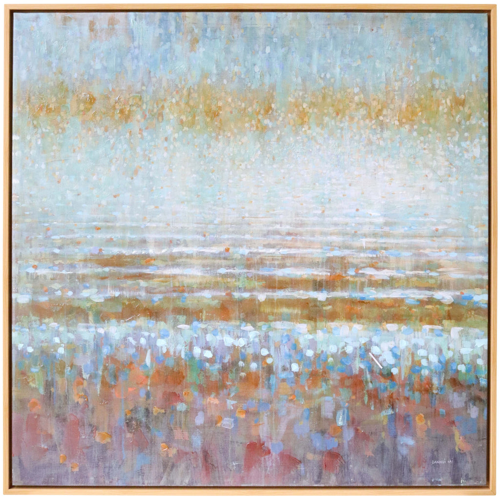 Framed Canvas Rain Mustard