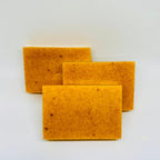 Turmeric Lemon Soap Handmade Cold Process - Lemon Particles Bare Soap / 1PCS - Soaps
