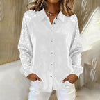 Women's Sequinned Long-sleeved Solid Casual Blouse