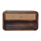 Chestnut Wall Mounted Open Woven Bedside