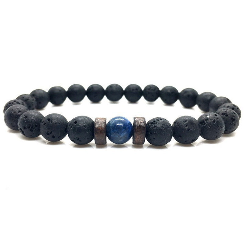 Tiger Eye Stone Bracelet Natural Stone Bracelet - Volcanic rock / 8mm - Stone Bracelets