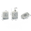 Bohemian Style Ceramic Sanitary Ware Sets - Square Lotion Bottle Gargle Cup Toothbrush Holder - Bathroom Set 3 Piece