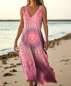 Summer Sleeveless Casual Print Temperament Long Dress - 46 Model E688 / L - Dresses