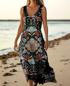 Summer Sleeveless Casual Print Temperament Long Dress - 48 Model E688 / L - Dresses