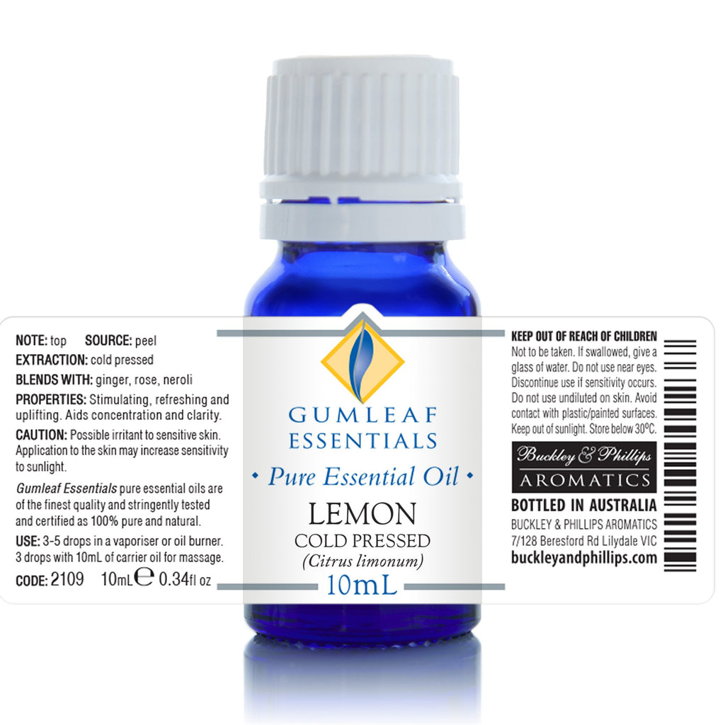 Lemon Cold Pressed Essential Oil 10ml