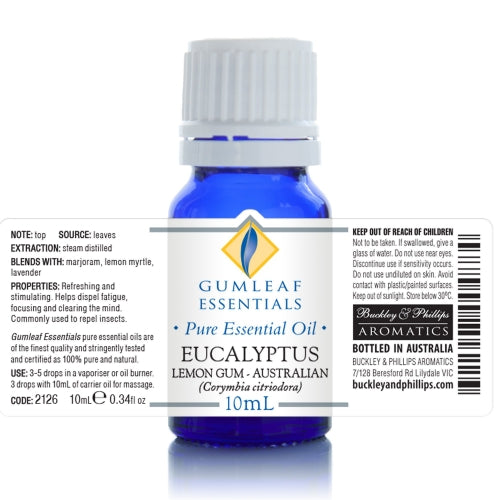 Eucalyptus Lemon Gum Australian Essential Oil 10ml