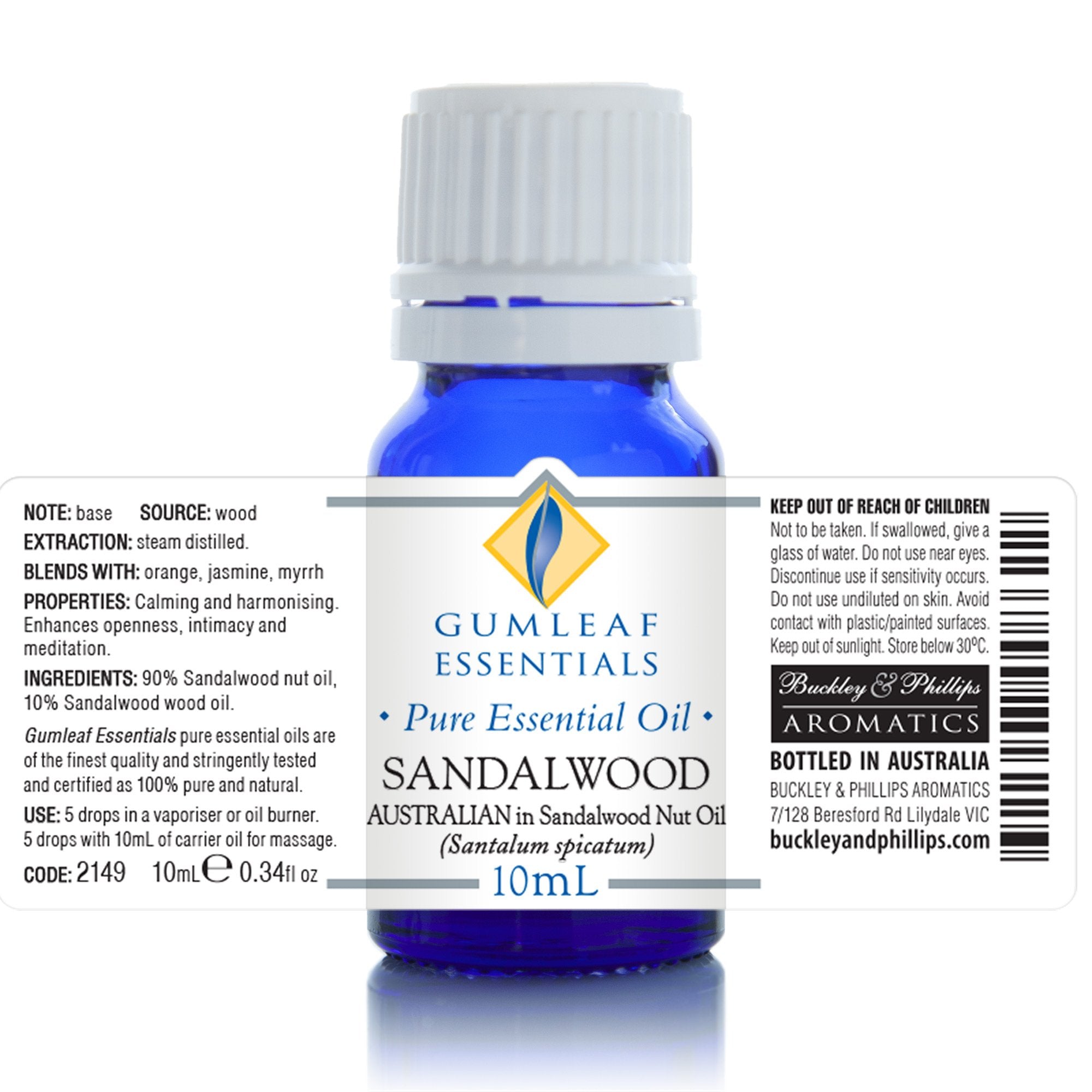 Sandalwood Australian (10% In Sandalwood Nut) Essential Oil 10ml
