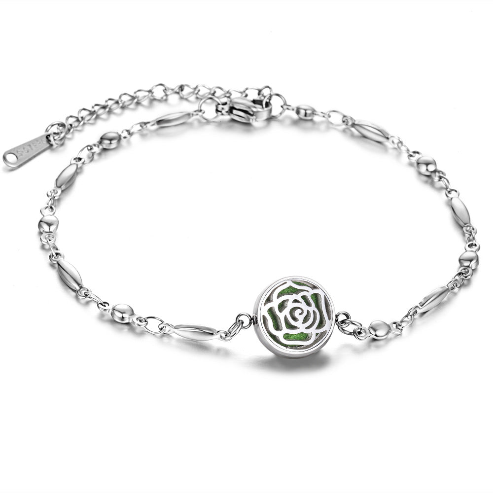 Stainless Steel Openable Aromatherapy Essential Oil Diffuser Box Adjustable Life Tree Essential Oil Bracelet - 11style