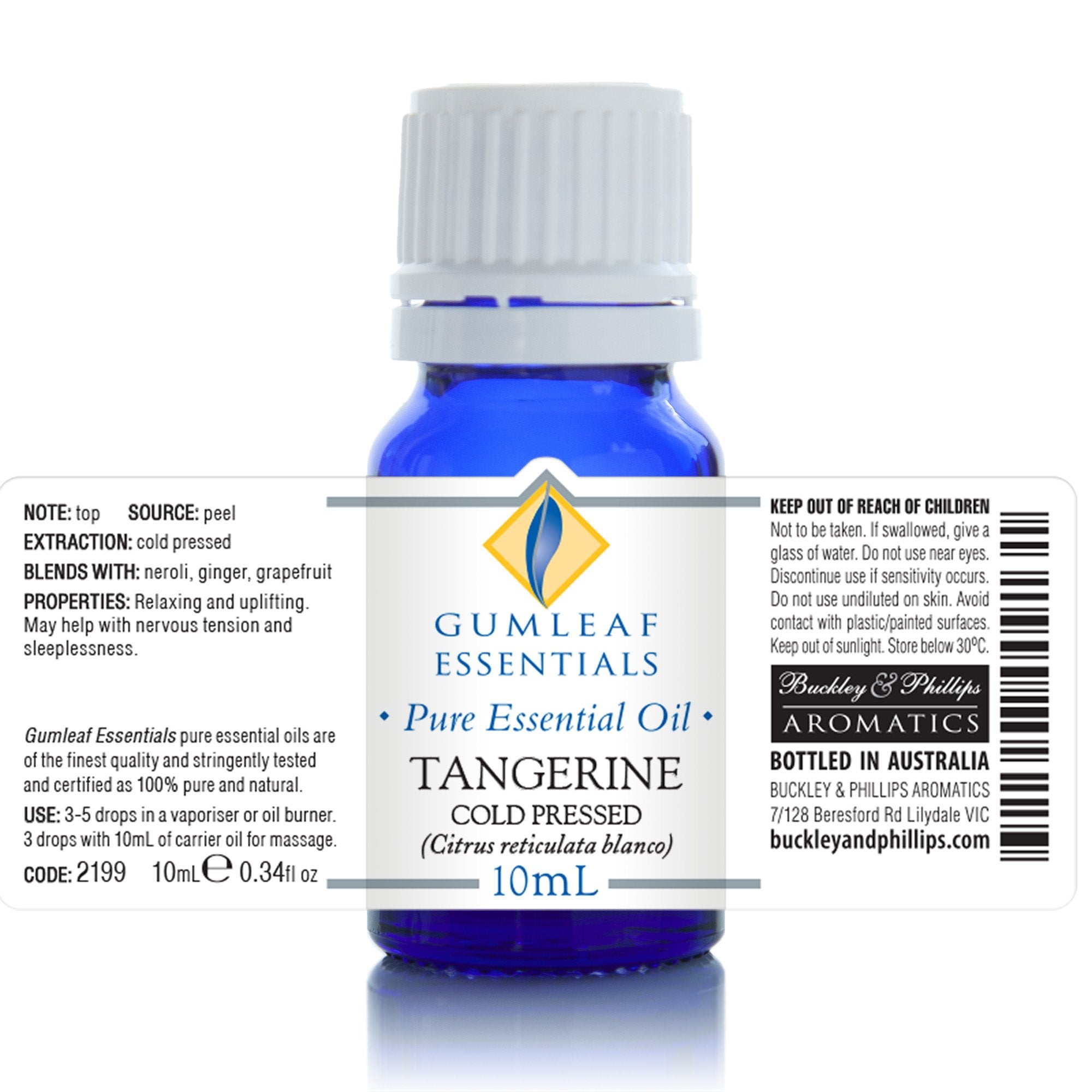 Tangerine Cold Pressed Essential Oil 10ml
