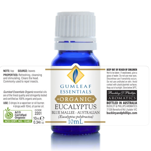 Organic Eucalyptus Blue Mallee Essential Oil 10ml