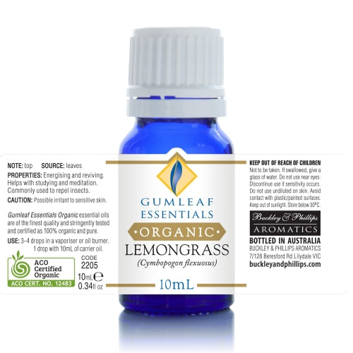 Organic Lemongrass Essential Oil 10ml