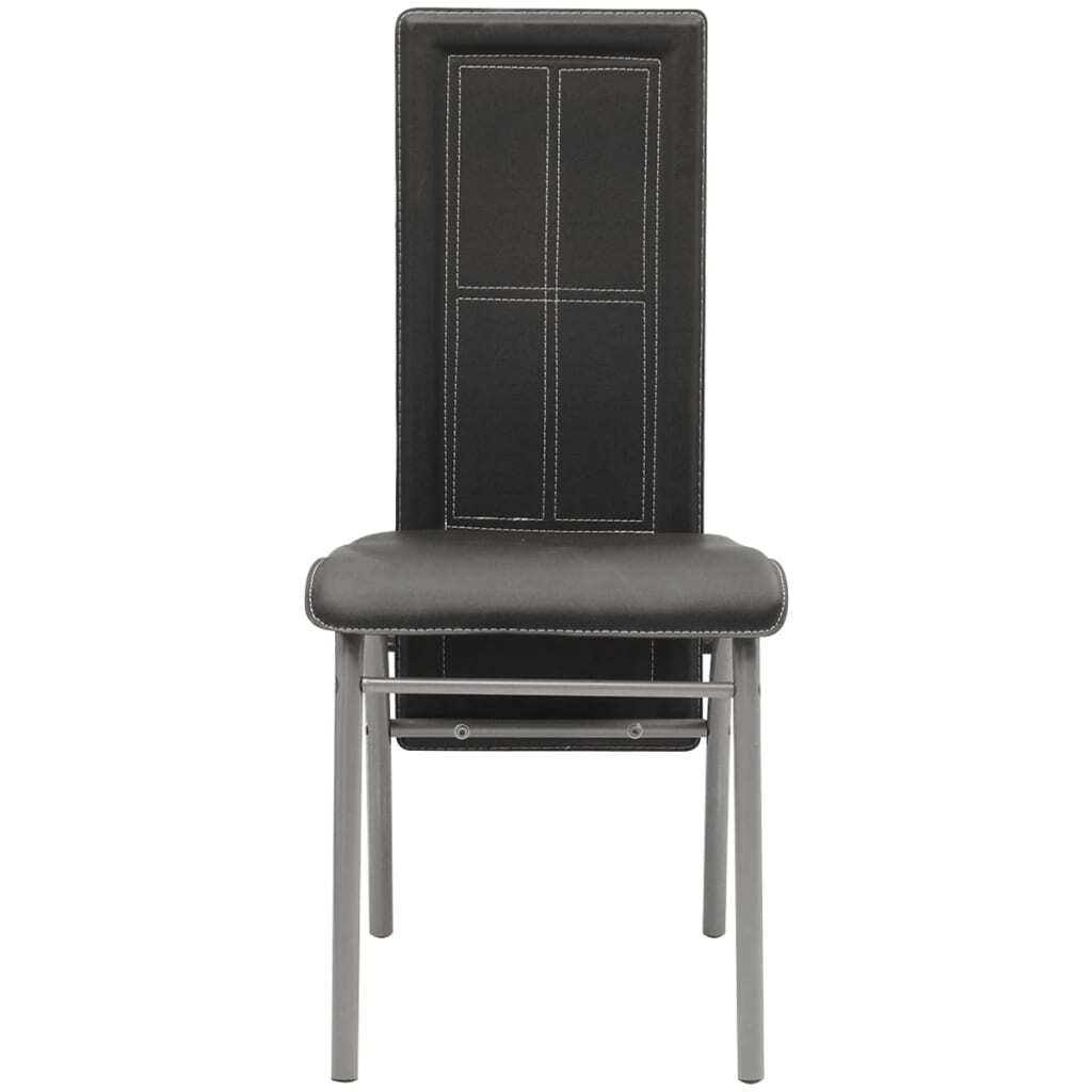 Dining Chairs 4 pcs Black Faux Leather Main image