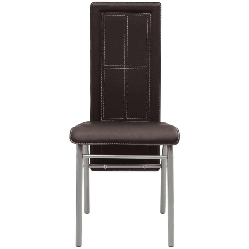 Dining Chairs 4 pcs Brown Faux Leather Main image