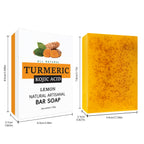 Turmeric Lemon Soap Handmade Cold Process - No 5 Color Box Packaging / 1PCS - Soaps