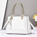 Glossy Large-Capacity Casual Shoulder Crossbody Handbag - White / 29X13X21CM - Bags Backpacks & Luggage