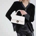 Womens Light Solid-Colour Commuter Crossbody Bag With Lock Closure - Bags Backpacks & Luggage