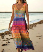 Summer Sleeveless Casual Print Temperament Long Dress - 50 Model E688 / L - Dresses