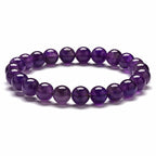 Tiger Eye Stone Bracelet Natural Stone Bracelet - Amethyst / 8mm - Stone Bracelets