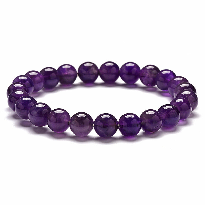 Tiger Eye Stone Bracelet Natural Stone Bracelet - Amethyst / 8mm - Stone Bracelets